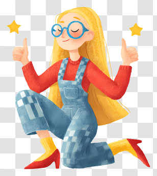 Girl Thumbs Up - Happy Girl Giving Thumbs Up Transparent PNG