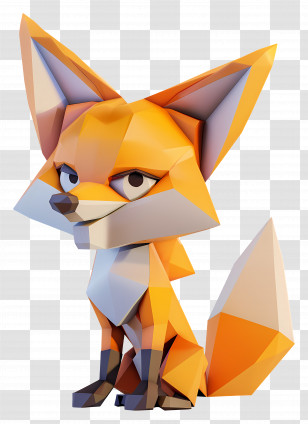 Fox - Low-Poly Style Fox Transparent PNG