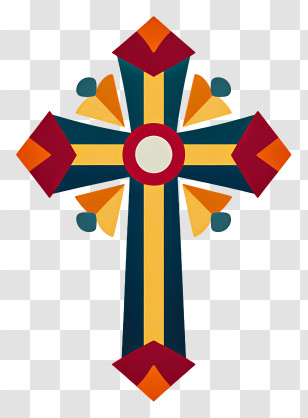 Christian Cross - Colorful Decorative Cross Transparent PNG
