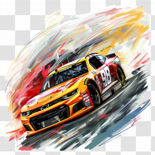 Nascar Day - Speeding Race Car On Track Transparent PNG