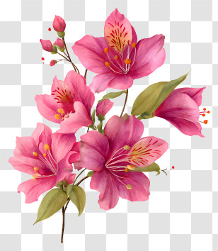 Pink Flowers Art - Pink Flower Arrangement Transparent PNG