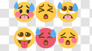 Ahegao Emoji - Sweaty Emoji Faces Illustration Transparent PNG