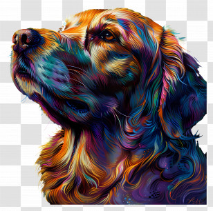 Iridescence - Vibrant And Colorful Dog Painting Transparent PNG
