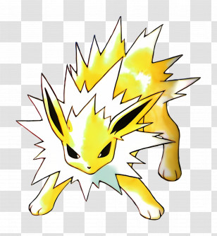 Jolteon - Yellow Spiky Creature Illustration Transparent PNG