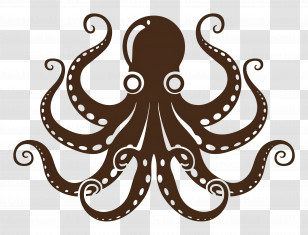 Simple Design - Octopus Silhouette Illustration Transparent PNG