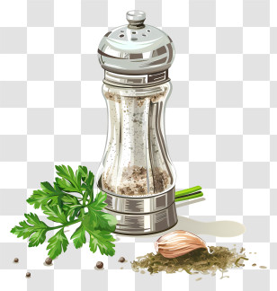 Pepper Shaker - Pepper Grinder With Fresh Herbs And Garlic Transparent PNG