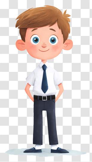 Young Schoolboy - Smiling Brown-Haired Schoolboy Transparent PNG
