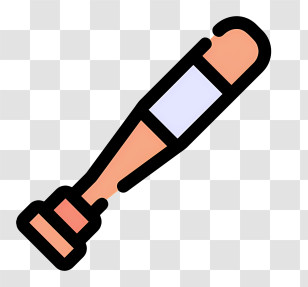 Cricket Icon - Simple Baseball Bat Icon Transparent PNG