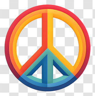 Rainbow Peace Symbol - Colorful Peace Symbol Design Transparent PNG