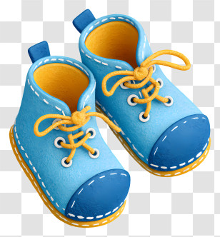 Baby Shoes - Blue Baby Shoes With Laces Transparent PNG