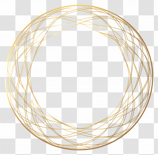 Line Gold Frame - Elegant Golden Circular Frame Transparent PNG