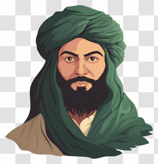 Arab Man - Illustration Of A Man In Green Traditional Attire Transparent PNG