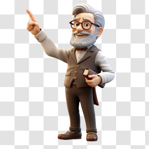 Professor - Animated Character Of An Elder Professor Transparent PNG