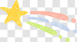 Icon - Yellow Star With Colorful Streak Graphics Transparent PNG
