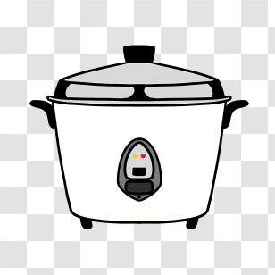Icon - White Electric Rice Cooker For Kitchen Use Transparent PNG