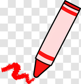 Crayon - Red Crayon Sketching On A White Sheet Transparent PNG