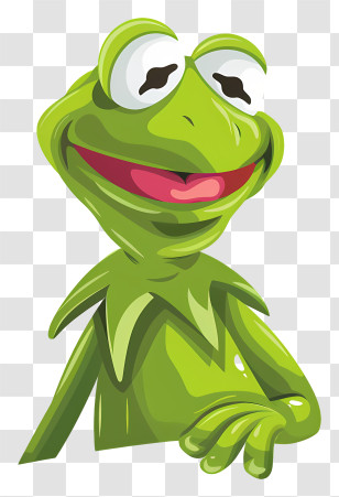 Kermit The Frog - Green Cartoon Frog With A Smile Transparent PNG