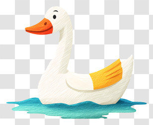 Goose Floating On Water - White Duck In Water Transparent PNG