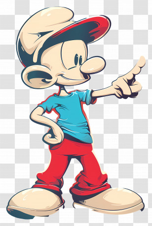 Cartoon Character - Cheerful Cartoon Boy Pointing Illustration Transparent PNG