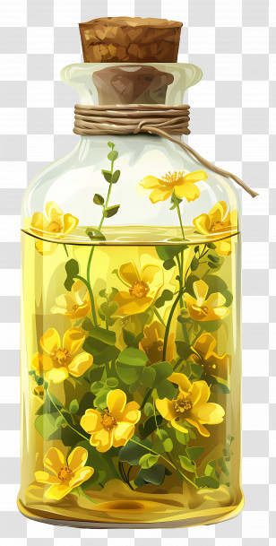 Canola Oil - Glass Jar Filled With Yellow Flowers Transparent PNG