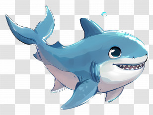 Baby Shark - Cute Cartoon Shark Character Transparent PNG