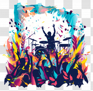 Summer - Colorful Concert Scene Transparent PNG