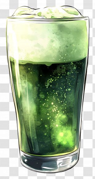 Green Beer - Bubbly Green Drink Illustration Transparent PNG