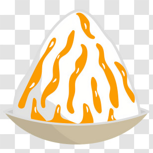 Ice Cream - Shaved Ice Dessert With Orange Syrup Transparent PNG