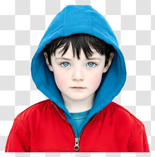 Young Child - Boy In Red Hoodie Portrait Transparent PNG