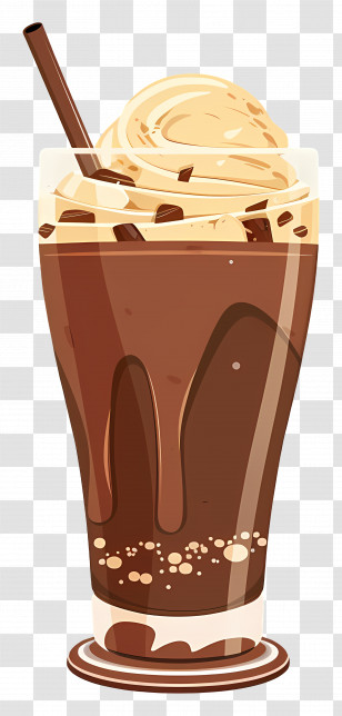 Chocolate Drink - Rich And Creamy Chocolate Milkshake With Ice Cream Transparent PNG