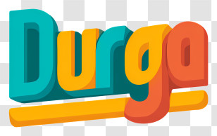 Durga - Colorful Durga Text For Festival Transparent PNG