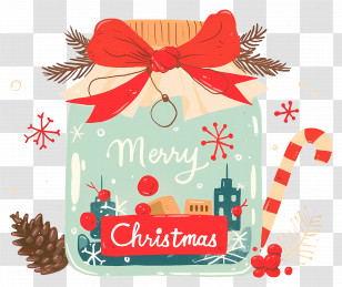 Christmas Candy Jar - Festive Christmas Jar Decoration Transparent PNG