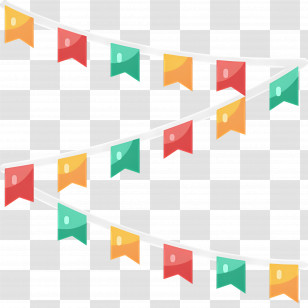 Birthday Flag - Colorful Festive Flags Transparent PNG