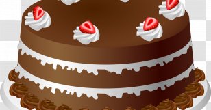 Birthday Cake Chocolate Cupcake - Ganache Transparent PNG