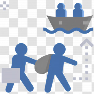 Refugees - People Traveling By Boat Transparent PNG