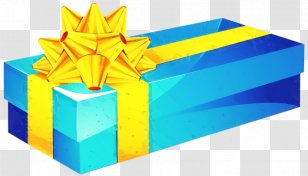 Christmas Gift Box - Origami Electric Blue Transparent PNG