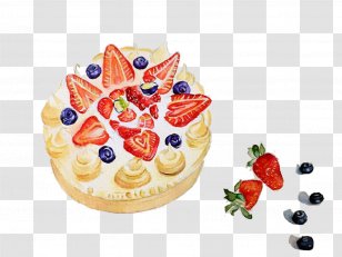 Strawberry Cream Cake Mousse Torte - Whipped - Painted Material Transparent PNG