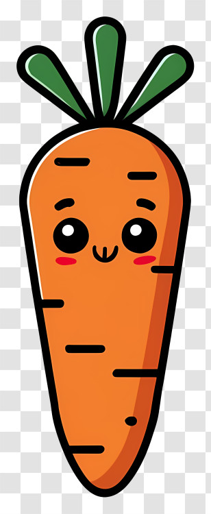 Carrot - Cute Smiling Carrot Cartoon For Kids Transparent PNG