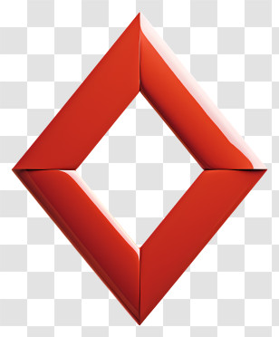 Flat Red Arrow - Red Diamond-Shaped Abstract Symbol Transparent PNG
