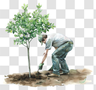 Tree Planting - Person Engaged In Planting A Tree Transparent PNG
