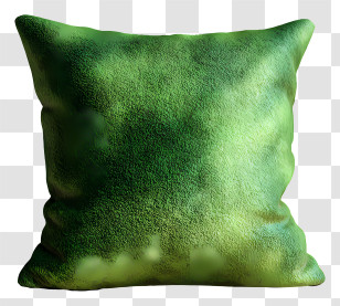 Green Cushion - Green Pillow With Soft Texture Transparent PNG