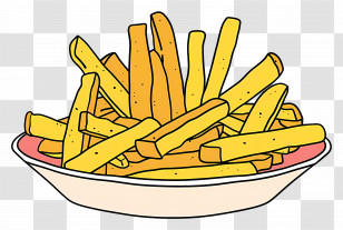 French Fries - French Fries On A Plate Illustration Transparent PNG