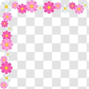 Pink Flowers - Pink Flowers Decorative Frame Transparent PNG