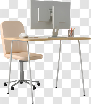 Background - Modern Office Desk Setup Transparent PNG