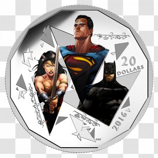 Batman Superman Diana Prince Silver Coin - Gold - V Transparent PNG