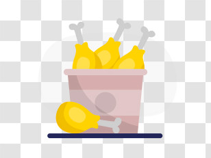 Cartoon - Bucket Of Fried Chicken Drunsticks Illustration Transparent PNG