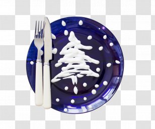 Christmas Tree Gift Greeting Card - Blue - Plate Transparent PNG