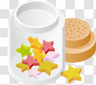 Vector Bottle Stars - Cartoon - Pentagram Transparent PNG