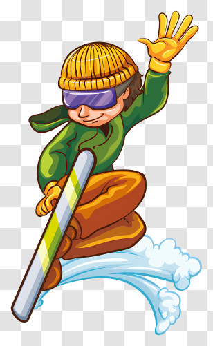 Snowboarder - Dynamic Skier On The Slopes Transparent PNG