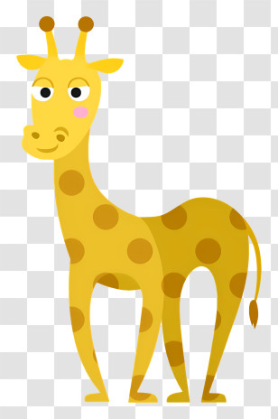 Giraffe - Cartoon Giraffe With Polka Dots Illustration Transparent PNG